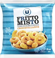 Fritto misto mélange de calmar moules du pacifique merlu et queues decrevettes décortiquées panées préfrit 500g