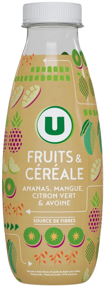 Jus de fruits et céréales ananas/mangue/citron vert et avoine