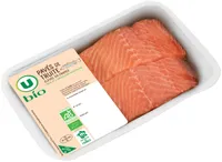 Pavé de truite bio avec peau, élevée en France, 2 pièces, Barquette 240g