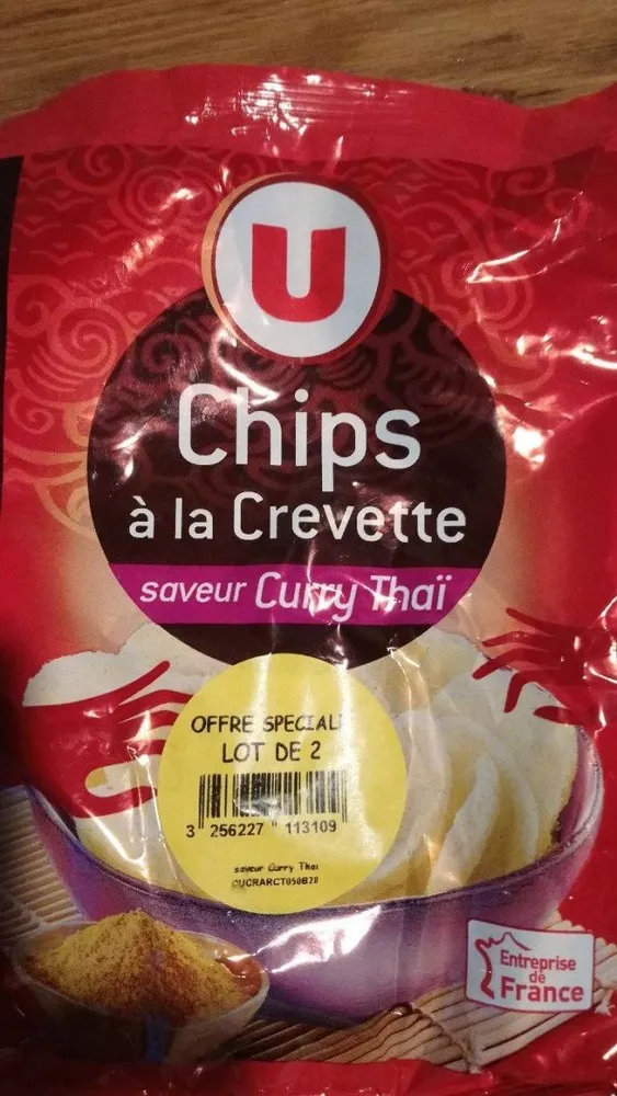 Chips crevettes saveur curry thai