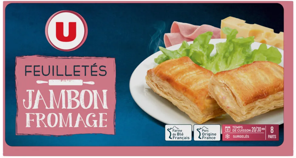 Feuilleté jambon fromage 8x65g - 520g