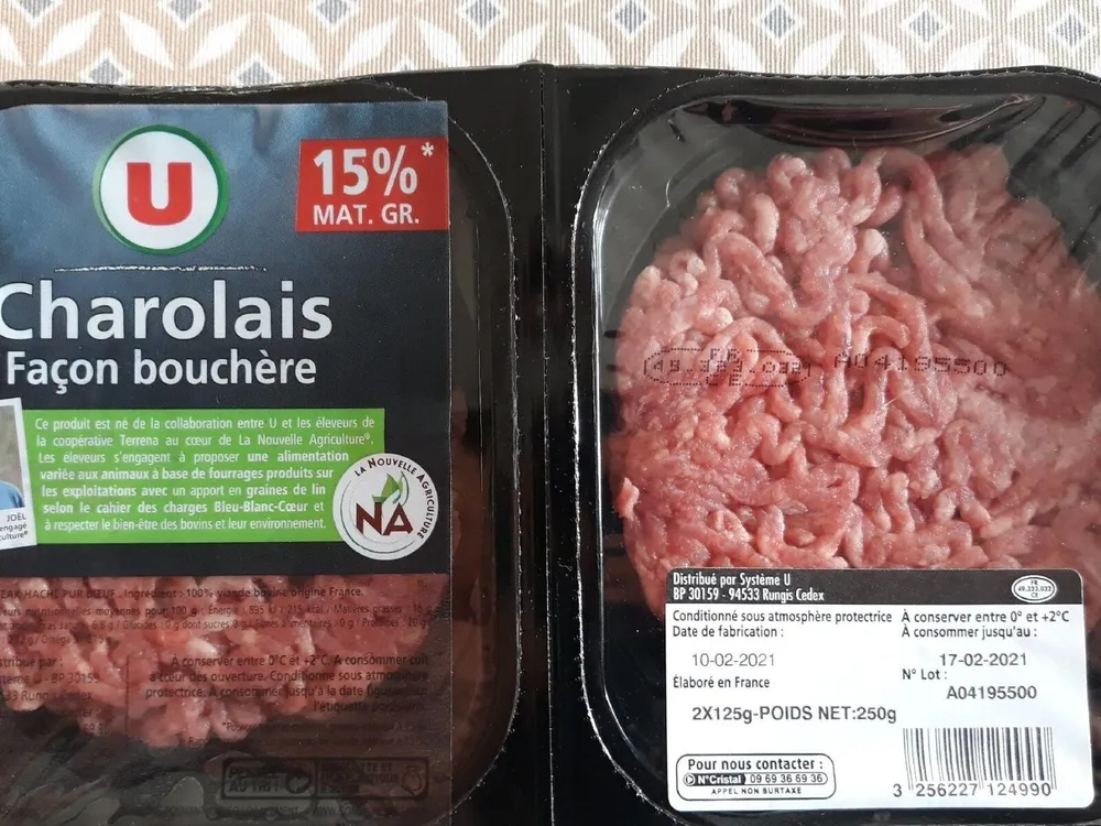 Steak haché, 15% Matières Grasses, Filière