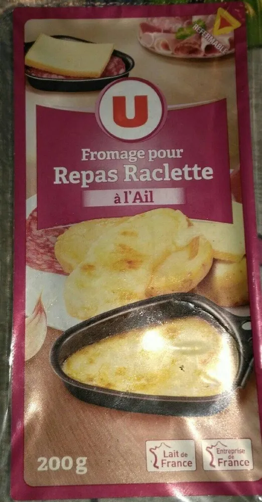 Fromage pasteurisé repas raclette à l'ail 28% de MG