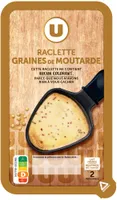 Fromage à Raclette au lait pasteurisé aux graines/moutarde 26%MG 200g