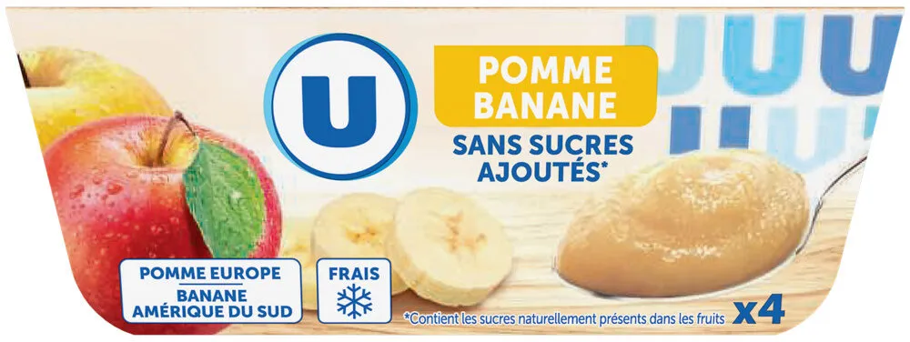 Purée de pommes banane sans sucres ajoutés 4x100g