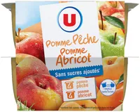 Purée pomme pêche et purée pomme abricot sans sucres ajouté 8x100g