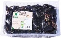Moules de cordes bio, mytilus galloprovencialis, élevées en Espagne,barquette, 1kg