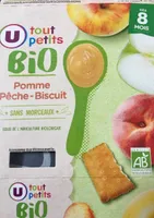 Dessert bébé Pomme, pêche & biscuit, dès 8 mois - 4x100g - Petits potsbébé