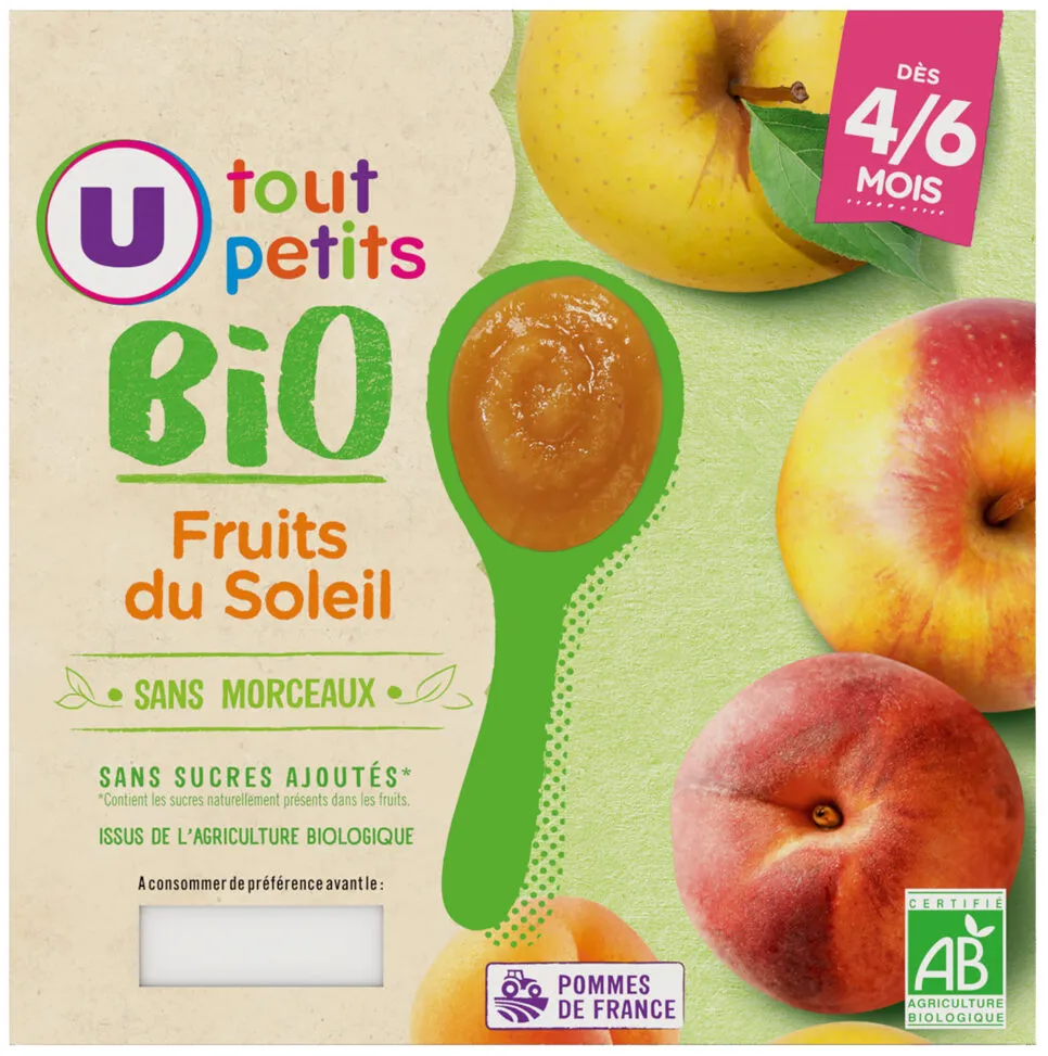 Dessert bébé Fruits du soleil, dès 4 mois - 4x100g -Petits pots bébé