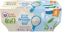 Dessert lacté brassé Bébé, nature sucré, de 6 à 12 mois - 4x100g