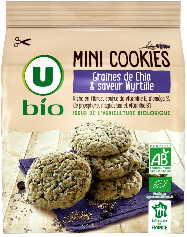 Mini cookies graines de chia & saveur myrtille