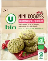 Mini cookies cranberries & spiruline