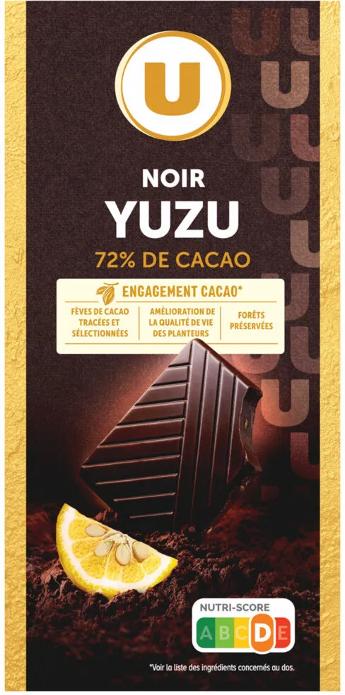 Chocolat noir yuzu Tablette de 100g