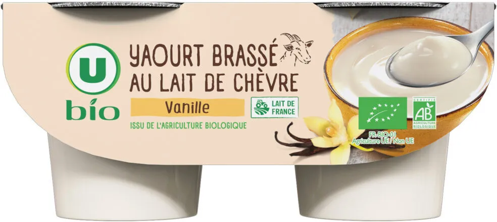 Yaourt brassé au lait entier de chèvre vanille 2x125g