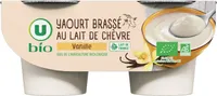 Yaourt brassé au lait entier de chèvre vanille 2x125g