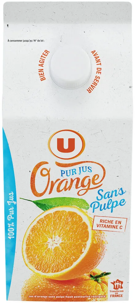 Pur jus d'orange sans pulpe