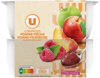 Coupelles 4 pomme pêches et 4 pomme framboise allégée 8x100g