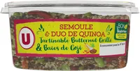 Semoule et duo de quinoa, tartinable butternut grillé et baies de Goji