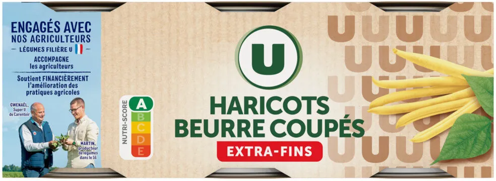 Haricots beurre coupés extra fins - 3 boîtes de 110g net égoutté