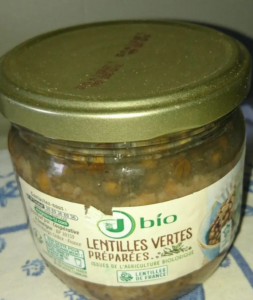 Lentilles vertes préparées