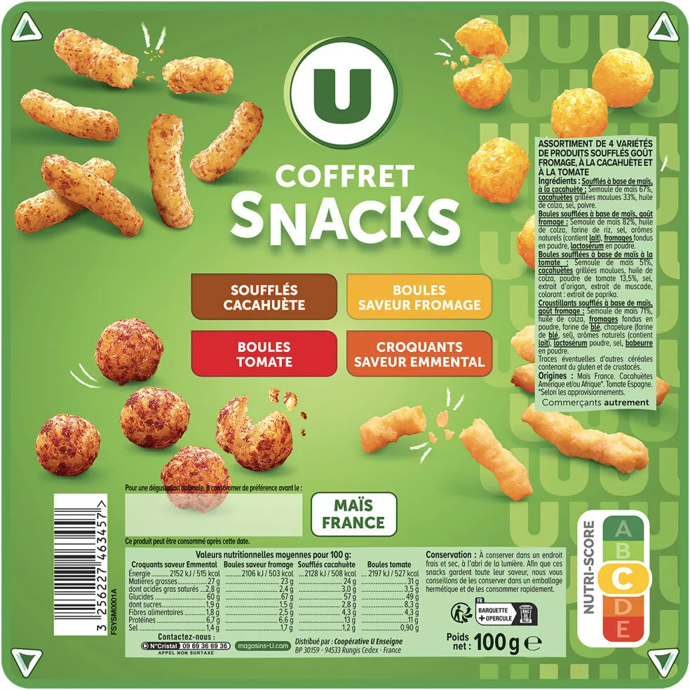 Biscuits apéritifs Coffret snacks 100g
