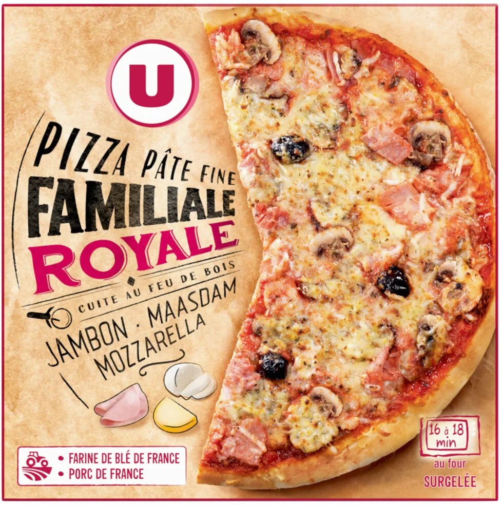 Pizza familiale royale cuite au feu de bois 570g