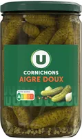 Cornichons aigre doux bocal 37cl, 185g