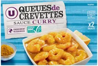 Queues de crevettes ASC décortiquées deveinées avec sauce curry surgelées