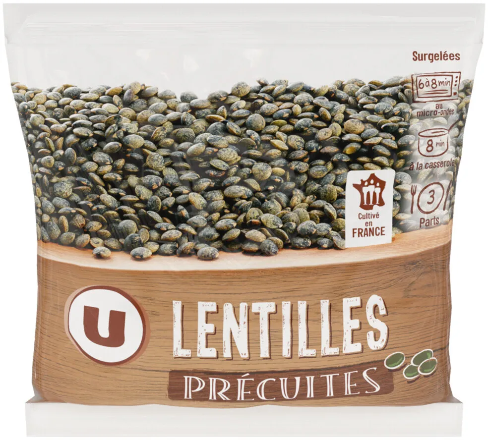 Lentilles vertes précuites surgelées