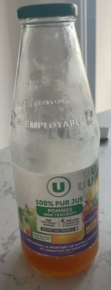 PUR Jus de Pomme non traitées verre consignée