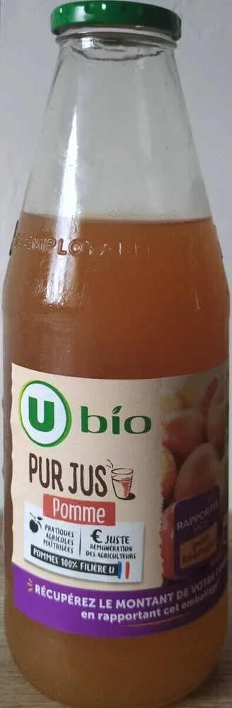Pur jus de pomme verre consignée bocal 1L