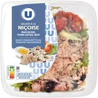 Salade préparée niçoise duo de riz thon oeuf sauce vinaigre balsamique