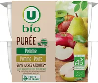 Purée pommes/pommes poires sans sucres ajoutés coupelle 8x100g