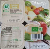 Purée de pomme vanille sans sucre ajouté 4x100g