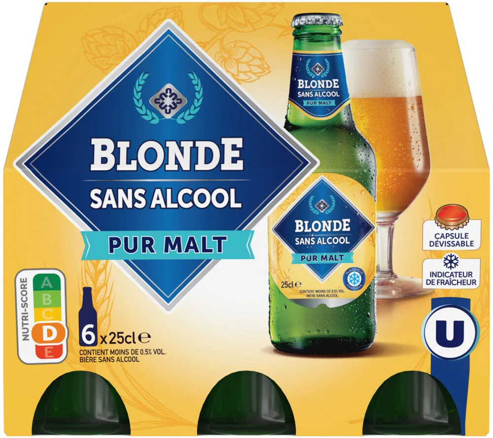 Bière blonde sans alcool pack de 6x25cl