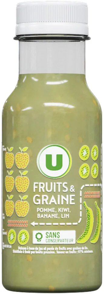 Fruits et graine pomme kiwi banane lin