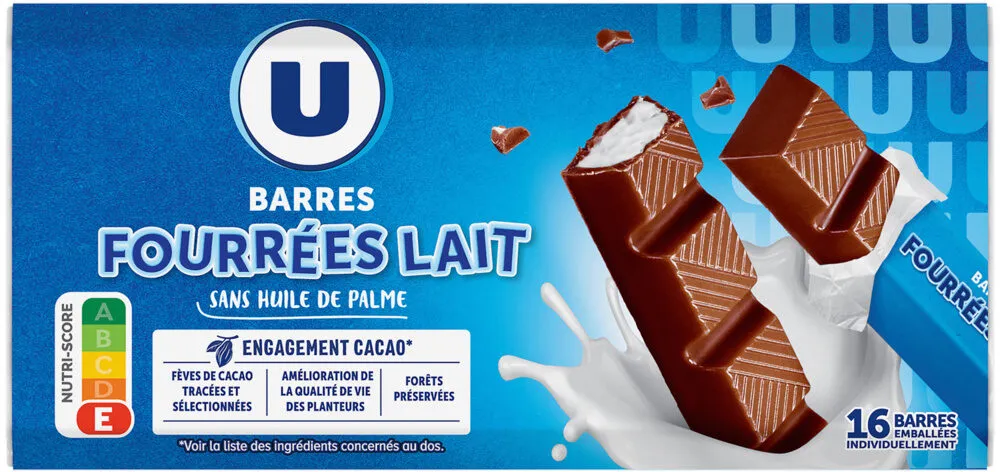 Barres fourrées lait