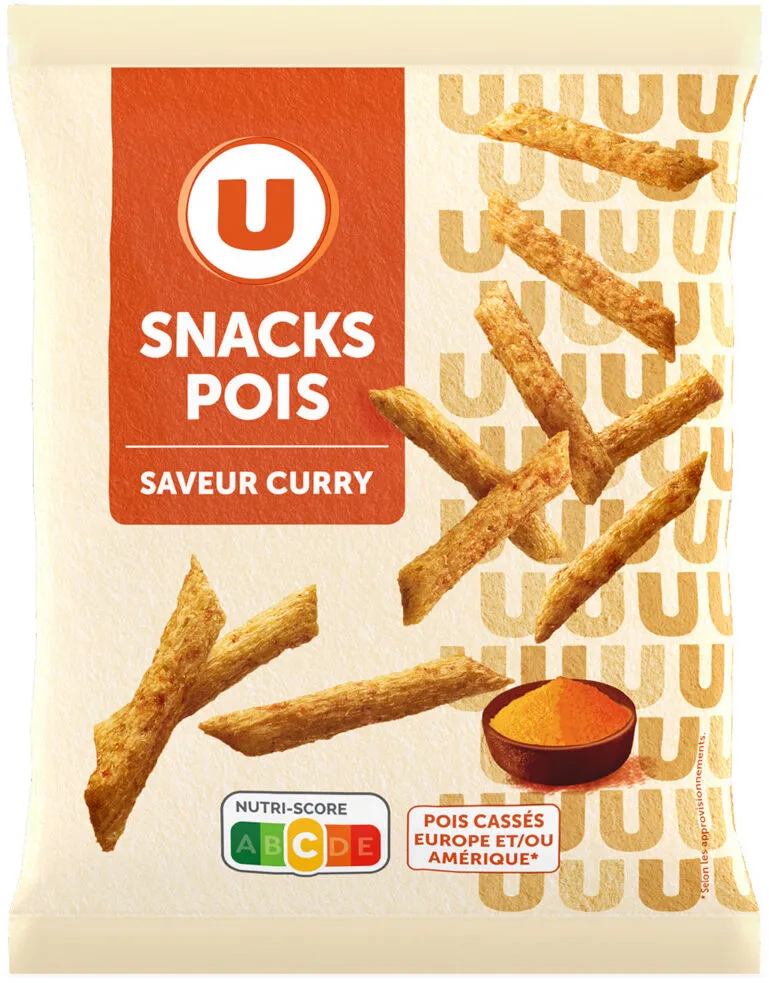 Biscuits apéritifs Snack pois saveur curry 60g