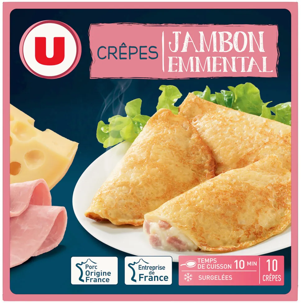 Crêpe jambon/fromage x10, 500g