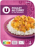 Plat cuisiné individuel Poulet au curry et riz basmati 300g