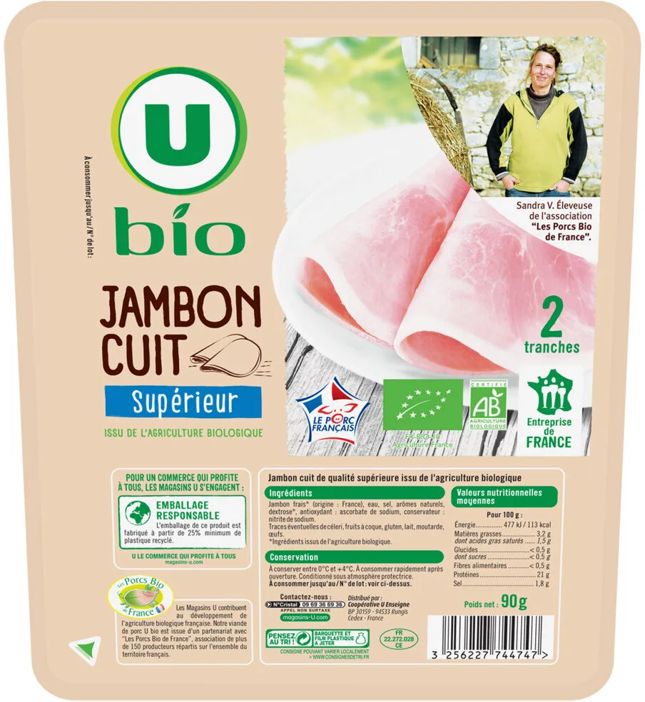 Jambon cuit supérieur bio