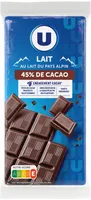 Chocolat au lait 45% 2 Tablettes de 100g
