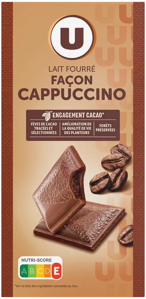 Chocolat au lait fourré cappuccino Tablette de 120g