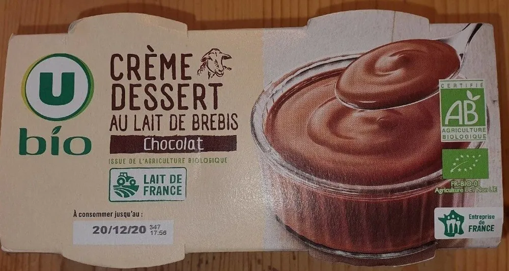 Crème dessert au chocolat au lait de brebis 2x100g