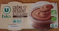 Crème dessert au chocolat au lait de brebis 2x100g