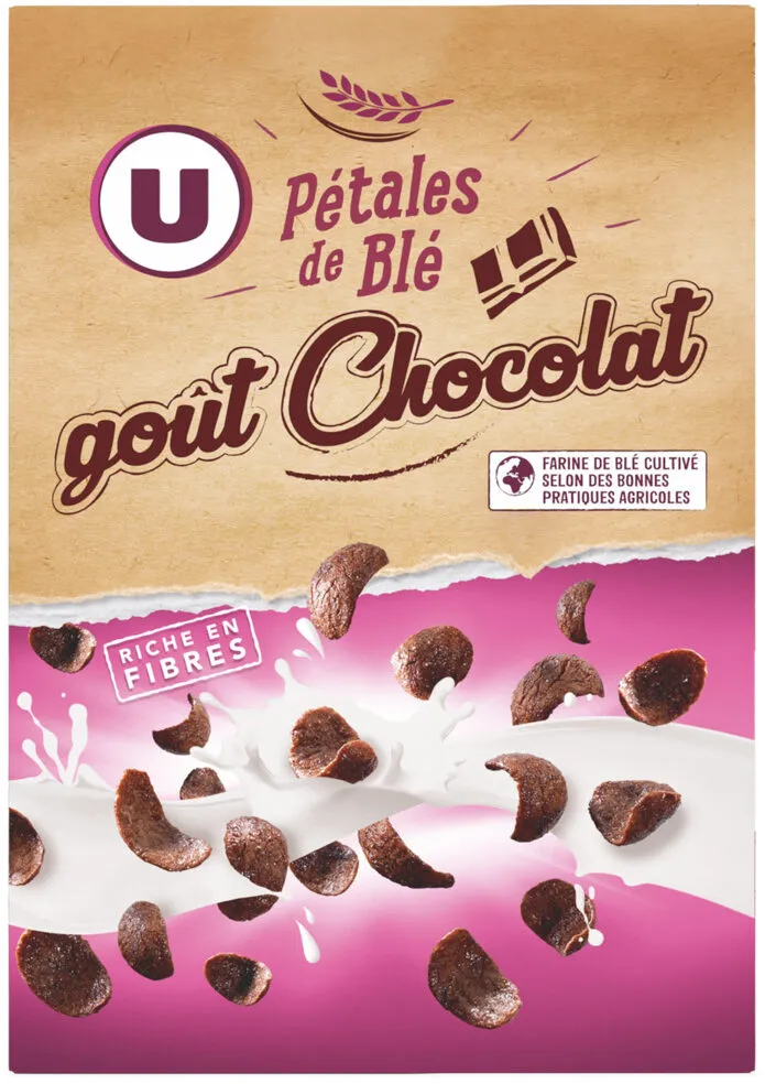 Céréales pétales blé goût choco.paquet de 375g