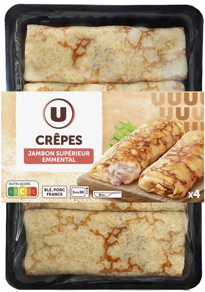 Crêpes de froment jambon emmental 4x100g