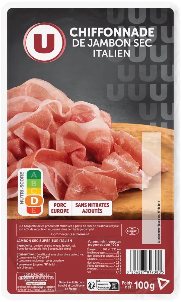 Chiffonnade de Jambon sec Italien - 100g