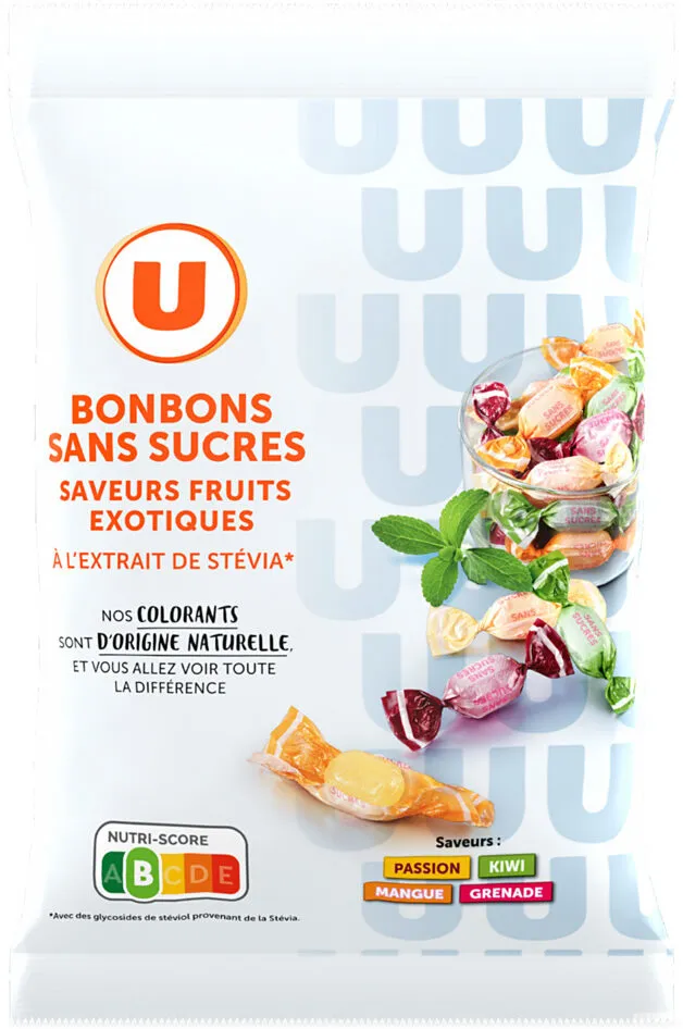 Bonbons saveur fruits exotiques sans sucres