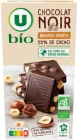 Chocolat noir noisettes entières 200g
